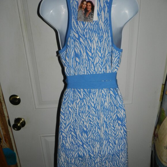 Diane Von Furstenberg X Target Collared Sea Twig Blue Wrap Dress M🆕📦⌚🏃🏻💨⚡🚚 - Picture 12 of 16